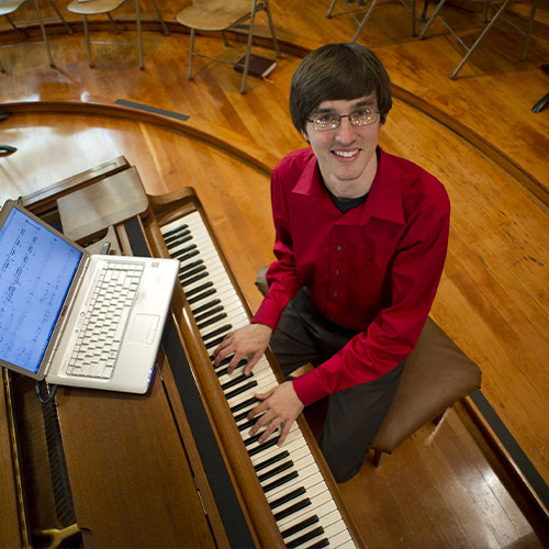 Christian playing the piano